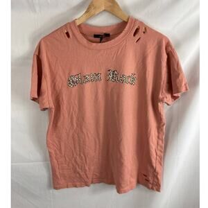 Forever 21 Glam Rock Distressed Tshirt Size Small
